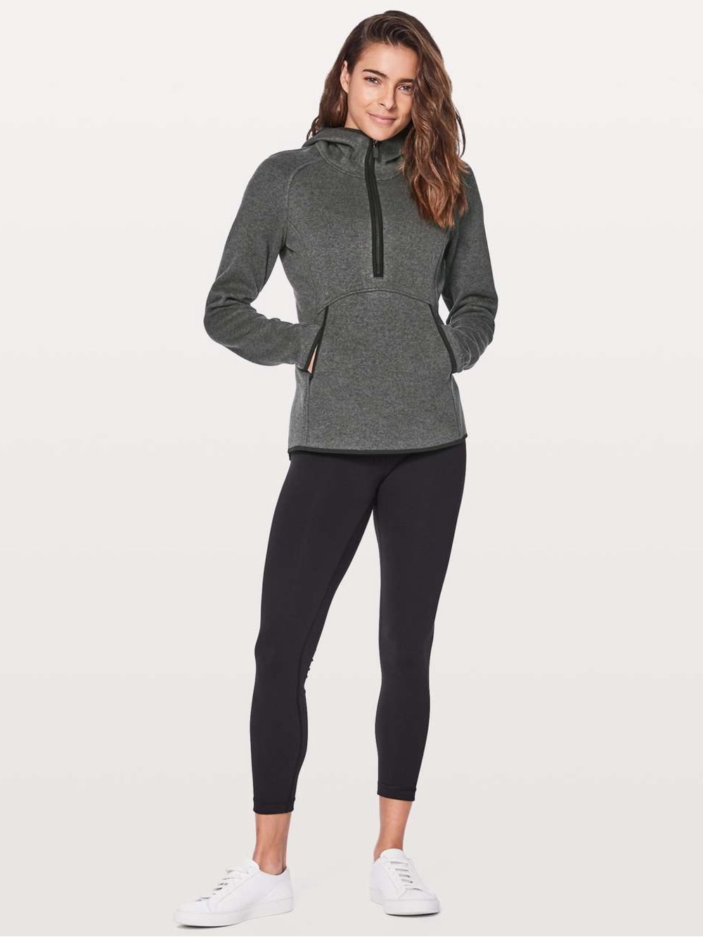 181. Lululemon Fleece & Thank You Pullover size 2 black grey - Picture 2 of 10